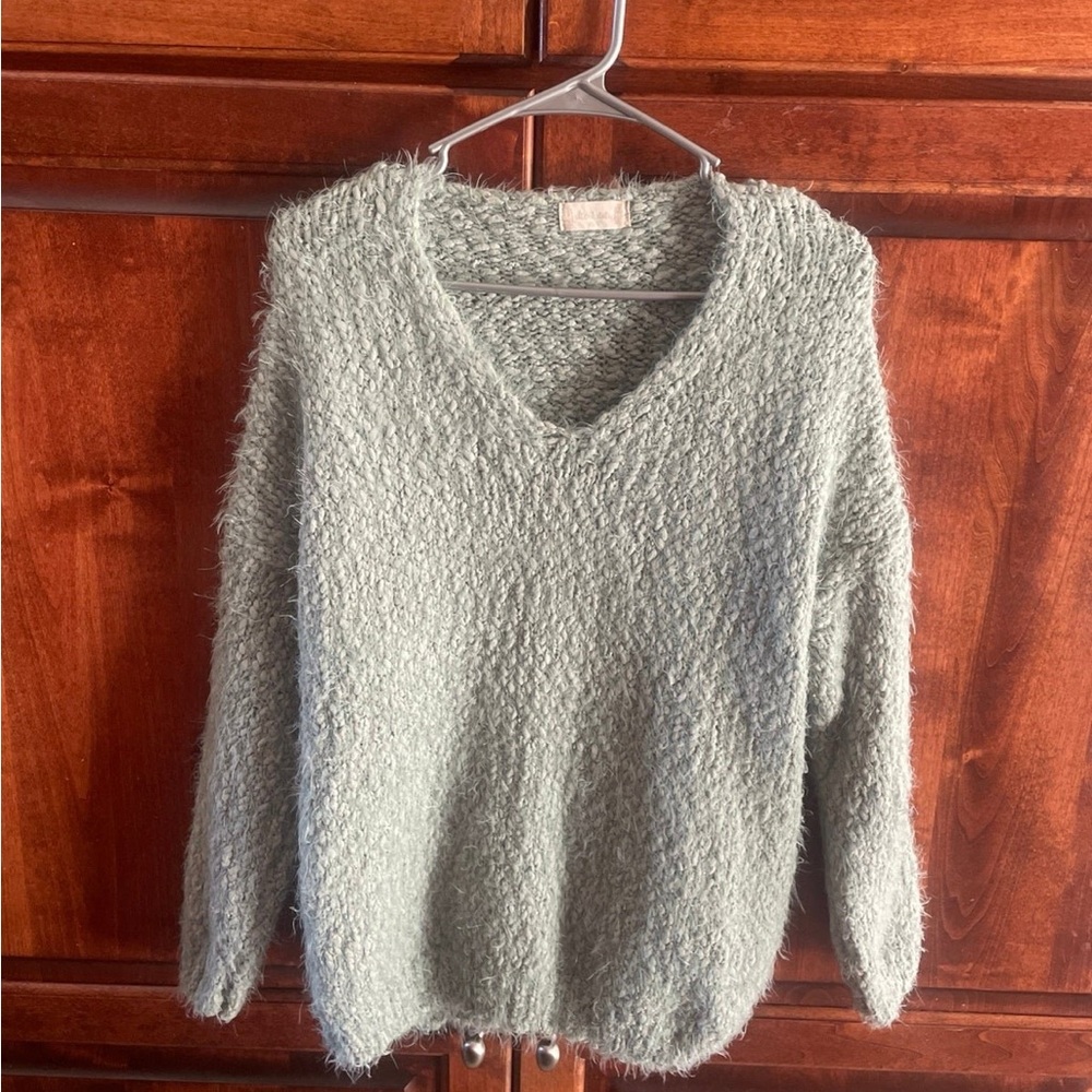 Altar’d State Soft Green V-Neck Sweater